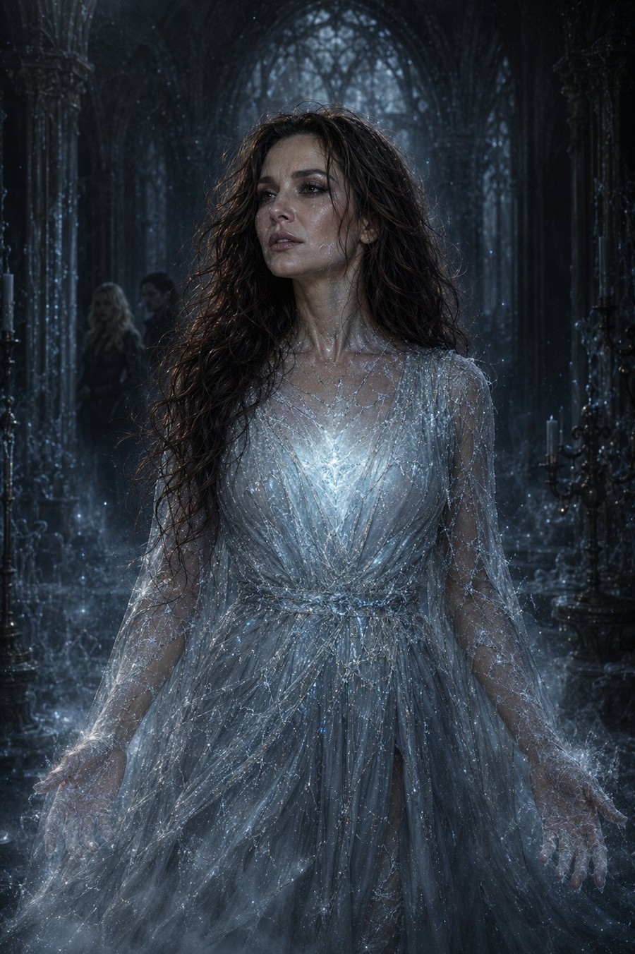 My heart is ice — the heart turned to cold light, no flame left for the one who broke it.