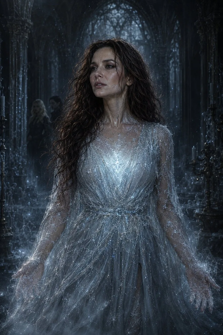 My heart is ice — the heart turned to cold light, no flame left for the one who broke it.